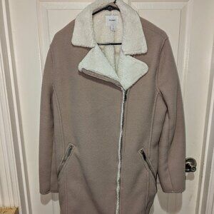 Old Navy fleece sherpa-lined coat, XL, dusty pink